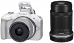 Peeglita kaamera Canon EOS R50 + RF-S 18-45mm IS STM + RF-S 55-210mm IS STM + Mount Adapter EF-EOS R, valge v.