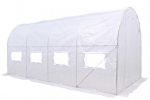 Akendega kaarjas kasvuhoone, pol&uuml;vin&uuml;&uuml;lkloriid (pvc), 4 x 2.5 m