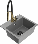 K&ouml;&ouml;givalamu koos kraaniga Mexen Milo Aster, graniit, 43.5 cm x 41 cm x 17.1 cm, kuldne/must/hall