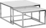 Kohvilaudade komplekt Beliani Brea, l&auml;bipaistev v./h&otilde;be v., 50 - 60 cm, 2 tk