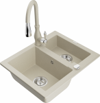 K&ouml;&ouml;givalamu koos kraaniga Mexen Carlos, vaik/graniit, 58.2 cm x 47.5 cm x 17.7 cm, beež