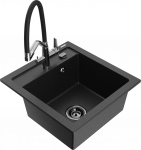 K&ouml;&ouml;givalamu koos kraaniga Mexen Vito, vaik/graniit, 49 cm x 52 cm x 21 cm, must