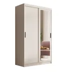 Riidekapp ADRK Hailey, valge v., 120 cm x 60 cm x 205 cm, peegliga