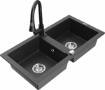 K&ouml;&ouml;givalamu koos kraaniga Mexen Mario Elia, graniit, 82 cm x 43.6 cm x 16.1 cm, must/kroom