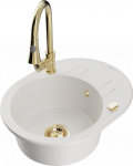 K&ouml;&ouml;givalamu koos kraaniga Mexen Kevin, graniit, 58.6 cm x 45.8 cm x 19 cm, white+gold