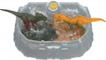 Kujukeste komplekt, koos tarvikutega Mattel Jurassic World Dino Reveal Battle Arena, mitmev&auml;rviline