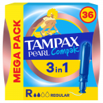 H&uuml;gieenilised tampoonid Tampax Compak Pearl, Regular, 36 tk