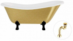 Vann, teisaldatav Besco Otylia Glam, 160 cm x 77 cm x 69.5 cm, ovaalne, kuldne/valge