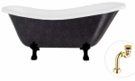 Vann, teisaldatav Besco Otylia Glam, 170 cm x 77 cm x 68.5 cm, ovaalne, must/grafiit