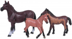 Kujukeste komplekt, hobused king me Explore Farm, 3 tk, pruun v.