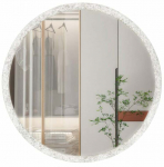 Peegel Lumi Lux, valgustusega, rippuv, 60 cm x 60 cm, valge v.