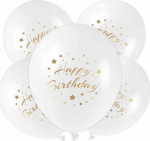 &Otilde;hupallide komplekt &uuml;mmargune Teka Happy Birthday, kuldne v./valge v., 5 tk