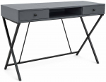 Kirjutuslaud sahtlitega Akord Furniture Factory Crossline, 50 cm x 120 cm, 80.5 cm, grafiit v./must v.