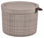 Kaanega hoiukarp, esemete hoidmiseks Curver Jute 0801903382, 2 l, beež v., 17 x 17