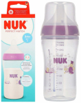 Lutipudel Nuk Perfect Match Hippo, 260 ml, 3 kuud, l&auml;bipaistev v./violetne v.