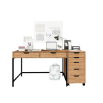 Kirjutuslaud sahtlitega Kalune Design Atlas 1600-59, 160 cm x 55 cm, 77.4 cm, atlantic pine v.