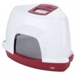 Suletud kassitualett Europet Bernina Medio Bordo, valge/punane, suletud, 56 cm x 38 cm x 40 cm