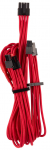Juhe Corsair Premium Individually Sleeved PCIe with Dual Connector Type 4 PCI Express 6 + 2pin, Type 4 PSU, 0.65 m, punane v.