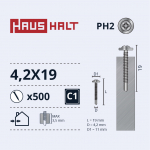 Isekeermestavad kruvid Haushalt DIN 14566, 4.2 mm x 19 mm, 500 tk
