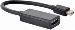 Adapter Gembird Mini DisplayPort Male To HDMI Pirmasis jungties tipas: 8 kontaktų ki&scaron;tukas, antrasis jungties tipas: A tipo ki&scaron;tukas A-MDPM-HDMIF4K-01 HDMI, Mini display port male, 15 m, must v.