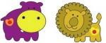 Dekoratiivne kleebis Marko Hippo And Lion, 48 cm x 25 cm
