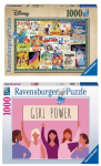 Pusle Ravensburger 2in1 Disney & Girls Power 19874/16730, 50 cm x 70 cm, 1000 tk, mitmev&auml;rviline