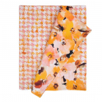 Piklik laudlina ristk&uuml;likukujuline Home4you Casilda, valge/oranž/roosa, 50 x 136 cm