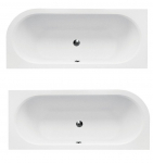 Vann, sisseehitatav Besco Avita Slim, 170 cm x 75 cm x 41.5 cm, parempoolne, valge