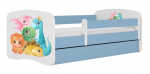 Lastevoodi Kocot Kids Tiny Dinos, sinine v./valge v., 80 x 180 cm, ilma voodipesukastita, ilma madratsita