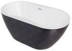 Vann, teisaldatav Besco Navia Glam Graphite, 150 cm x 80 cm x 60 cm, ovaalne, kroom/grafiit