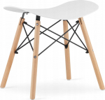 Taburet Leobert Korfu, matt, valge v./pruun v., 36 cm x 47.5 cm x 46.5 cm