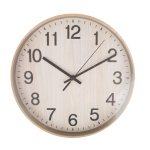 Kvartsseinakell Home4you Woody, valge v./pruunikas v., 30 cm x 30 cm, 30 cm