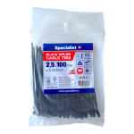 Kinnitusrihm Specialist+, nailon, must, 100 mm x 2.5 mm
