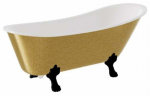 Vann, teisaldatav Besco Olaya Glam, 160 cm x 67 cm x 68 cm, ovaalne, kuldne/valge