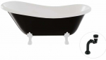 Vann, teisaldatav Besco Otylia B&W, 170 cm x 77 cm x 68.5 cm, ovaalne, valge/must
