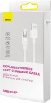 Juhe Baseus Explorer CATS010102, Lightning/USB Type A, 200 cm, valge v., 12 W