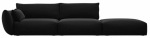 Diivan, parempoolne Cosmopolitan Design Matera Velvet Salvador 19, must v., 110 x 264 cm x 85 cm
