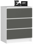 Kummut Akord K60, valge v./hall v., 77 cm x 60 cm x 40 cm