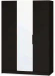 Riidekapp Mirtillo, must v., 60 cm x 150 cm x 216 cm, peegliga