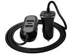 Auto laadija Tracer, 3 x USB, 150 cm, must