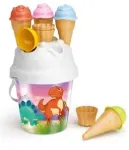 Liivakasti m&auml;nguasjade komplekt Dinosaur With Ice Cream Molds, mitmev&auml;rviline, 10 tk