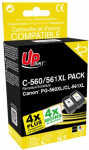 Tindiprinteri kassett Uprint 560/561XL 22 ml (Bk) + 18 ml (Cl) PG-560XL/CL-561XL, kollane v./must v./fuksia (magenta) v., 22 ml