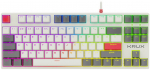 Juhtmega m&auml;nguklaviatuur Krux Atax Pro Atax Pro RGB Creator Retro Gateron Yellow, EN, valge v.