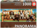 Pusle Educa Puppies On The Bench Panorama 90382, 96 cm x 24 cm, 1000 tk, mitmev&auml;rviline