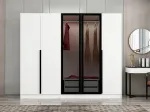 Riidekapp Kalune Design Kale Plus 7811, valge v./hall v., 52 cm x 225 cm x 210 cm