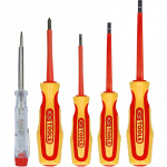 Kruvikeeraja komplekt KsTools 117.0540, risti/ruut, isoleeritud, 5 tk