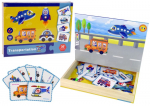Magnetraamat - pusle, s&otilde;idukid Lean Toys, mitmev&auml;rviline, 56 tk