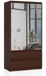 Riidekapp Akord S90, tumepruun v., 51 cm x 90 cm x 180 cm, peegliga