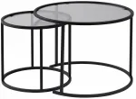 Kohvilaud Nordure Aurum, l&auml;bipaistev v./must v./hall v., 42 - 60 cm x 60 cm x 39 - 43 cm, 2 tk