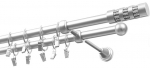 Kardinapuu komplekt Olimp Cylinder Krysztal, 250 cm, &Oslash; 19 mm, matt kroom